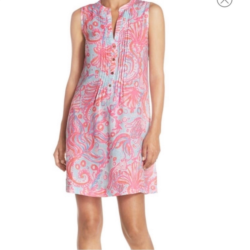NEW Lilly Pulitzer Sarasota Tunic Dress Pink Pout Too Much Bubbly Women's XL